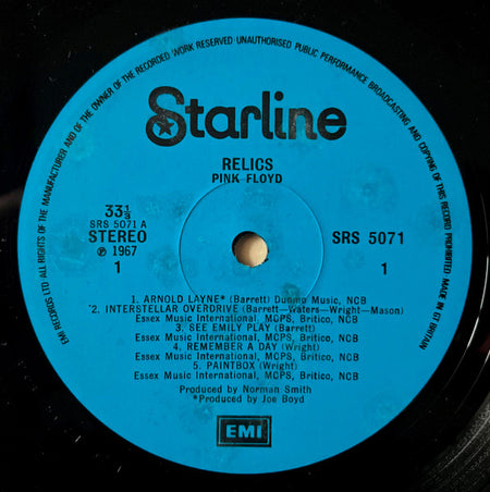 Pink Floyd : Relics (LP, Comp, RE, Tex)
