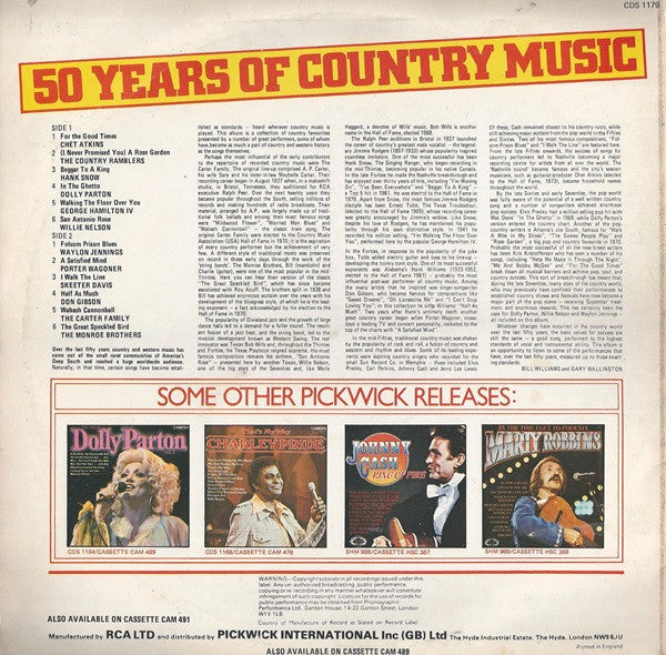 Various : 50 Years Of Country Music (LP, Comp)