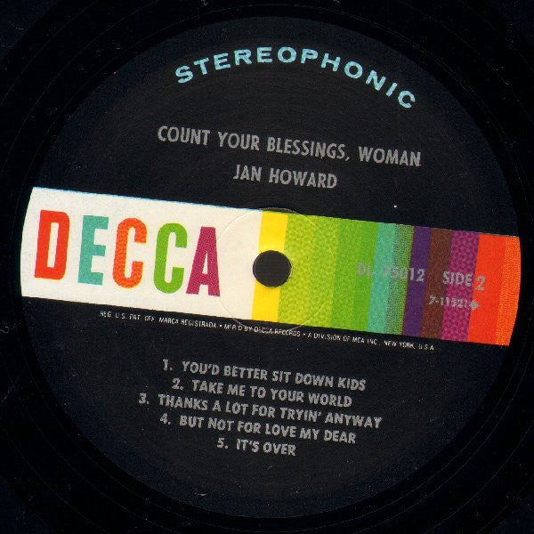 Jan Howard : Count Your Blessings, Woman (LP, Album)