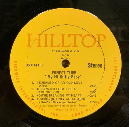 Ernest Tubb : My Hillbilly Baby (LP, Album)