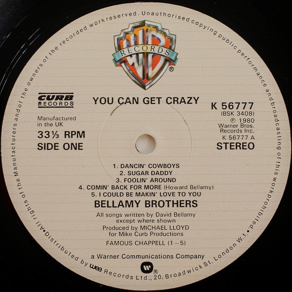 Bellamy Brothers : You Can Get Crazy (LP, Album)