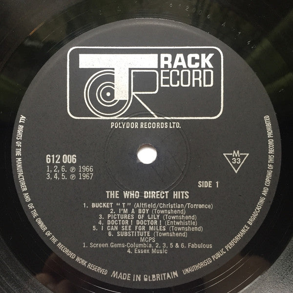 The Who : Direct Hits (LP, Comp, Mono)