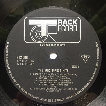 The Who : Direct Hits (LP, Comp, Mono)