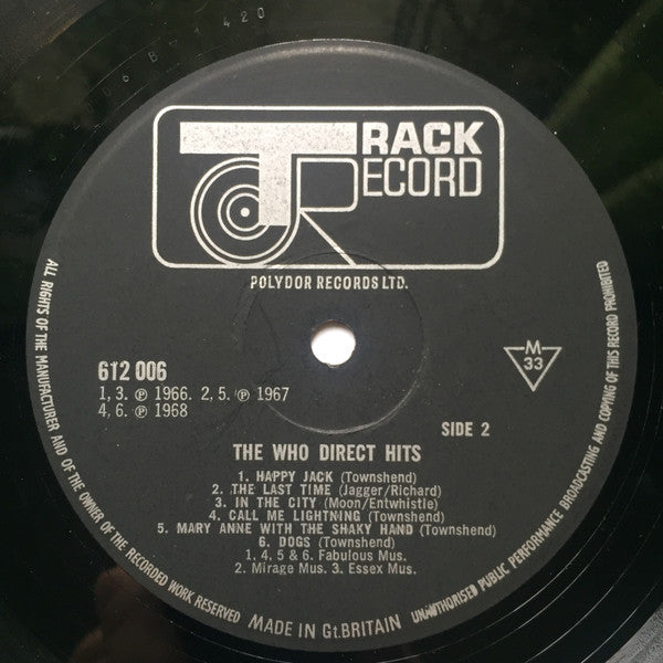 The Who : Direct Hits (LP, Comp, Mono)