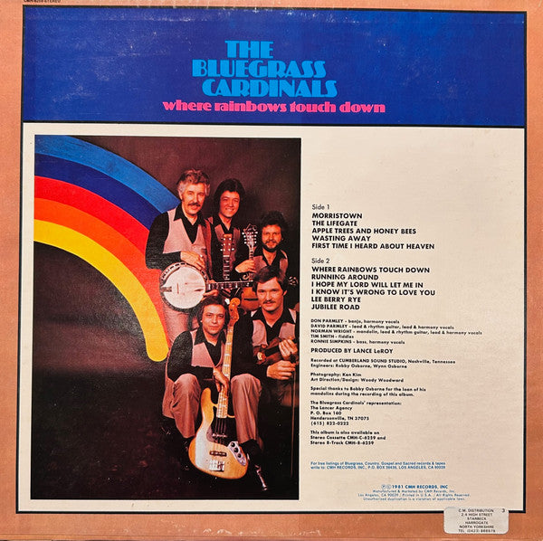 The Bluegrass Cardinals : Where Rainbows Touch Down (LP, Album)