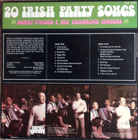 Barry O'Dowd & The Shamrock Singers : 20 Irish Party Songs (LP)