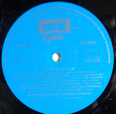 Barry O'Dowd & The Shamrock Singers : 20 Irish Party Songs (LP)