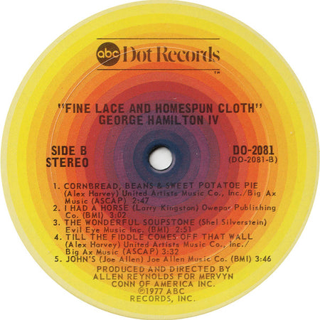 George Hamilton IV : Fine Lace And Homespun Cloth (LP, Album)
