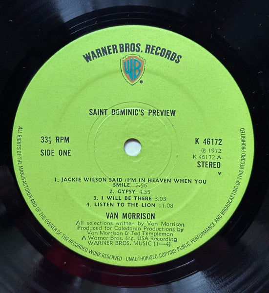 Van Morrison : Saint Dominic's Preview (LP, Album, Gre)