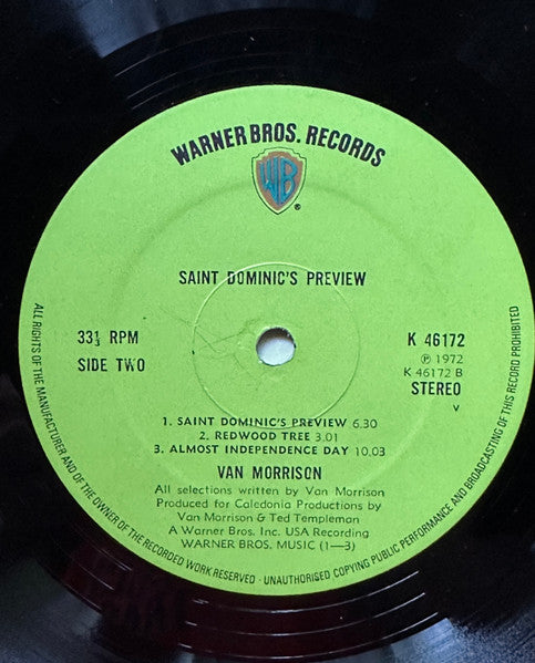 Van Morrison : Saint Dominic's Preview (LP, Album, Gre)