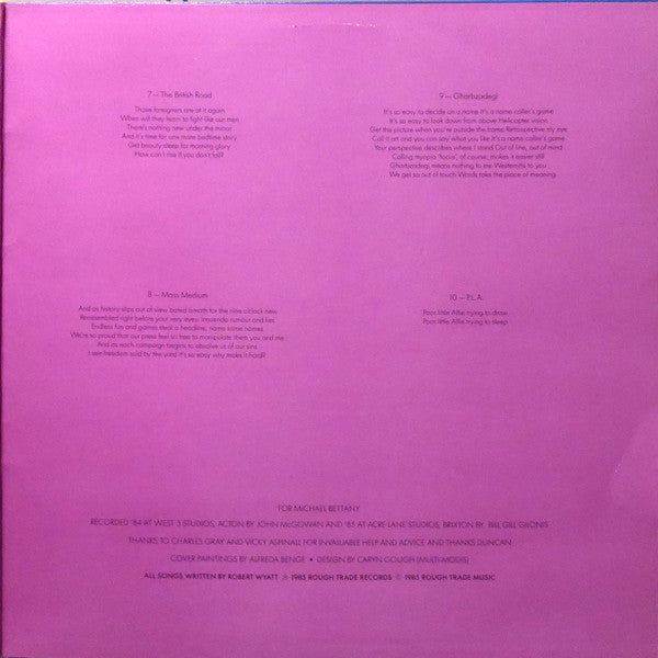 Robert Wyatt : Old Rottenhat (LP, Album, Gat)