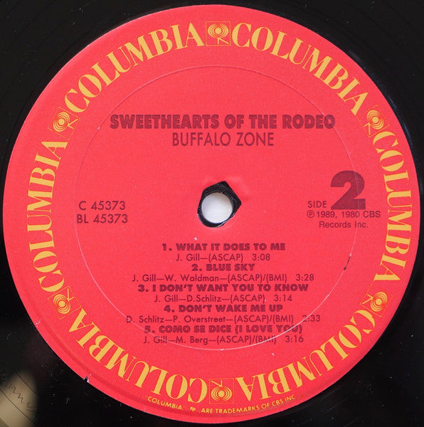 Sweethearts Of The Rodeo : Buffalo Zone (LP, Album)