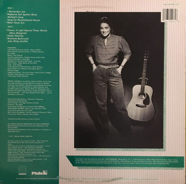 Nanci Griffith : There's A Light Beyond These Woods (LP, Album, RE)