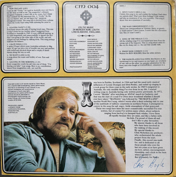 Eric Bogle : Now I'm Easy (LP, Album)
