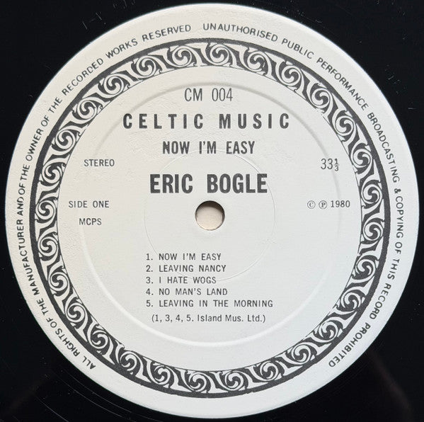 Eric Bogle : Now I'm Easy (LP, Album)