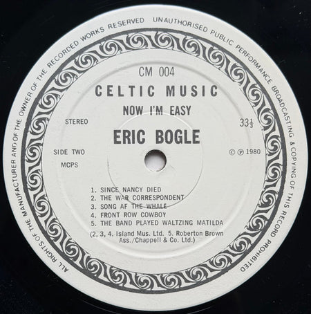 Eric Bogle : Now I'm Easy (LP, Album)