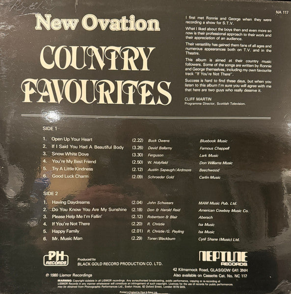 New Ovation : Country Favourites (LP, Comp)