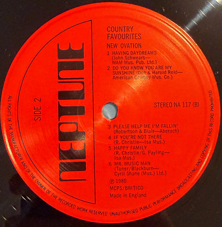 New Ovation : Country Favourites (LP, Comp)