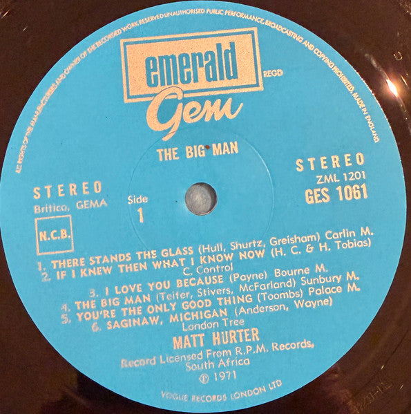 Matt Hurter : The Big Man (LP, Album)