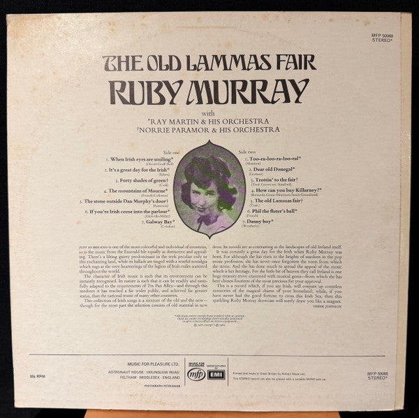 Ruby Murray ,with Ray Martin And His Orchestra, Norrie Paramor And His Orchestra : The Old Lammas Fair (LP, Album)