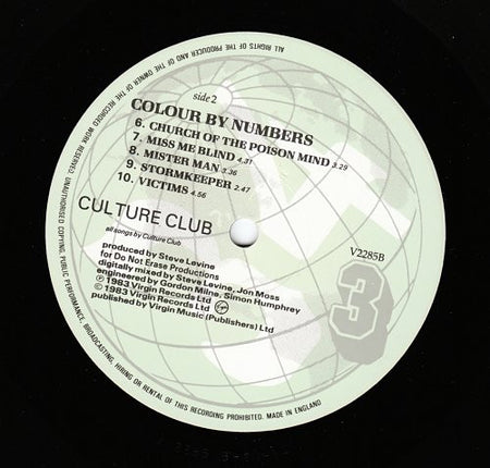 Culture Club : Colour By Numbers (LP, Album, EMI)