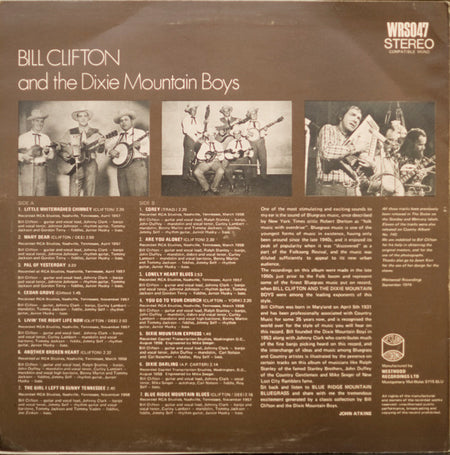 Bill Clifton And The Dixie Mountain Boys* : Blue Ridge Mountain Bluegrass (LP, Album)