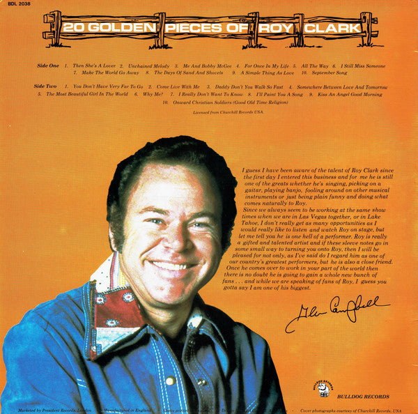 Roy Clark : 20 Golden Pieces Of Roy Clark (LP, Comp)