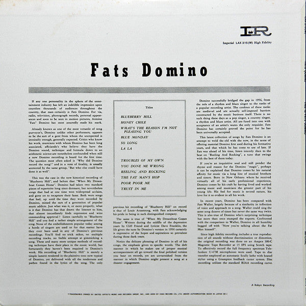 Fats Domino : This Is Fats Domino! (LP, Album, Mono)