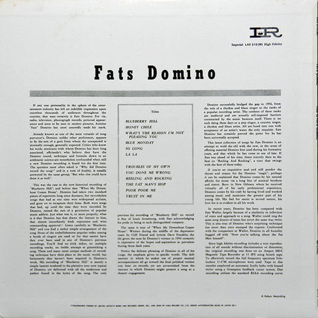 Fats Domino : This Is Fats Domino! (LP, Album, Mono)