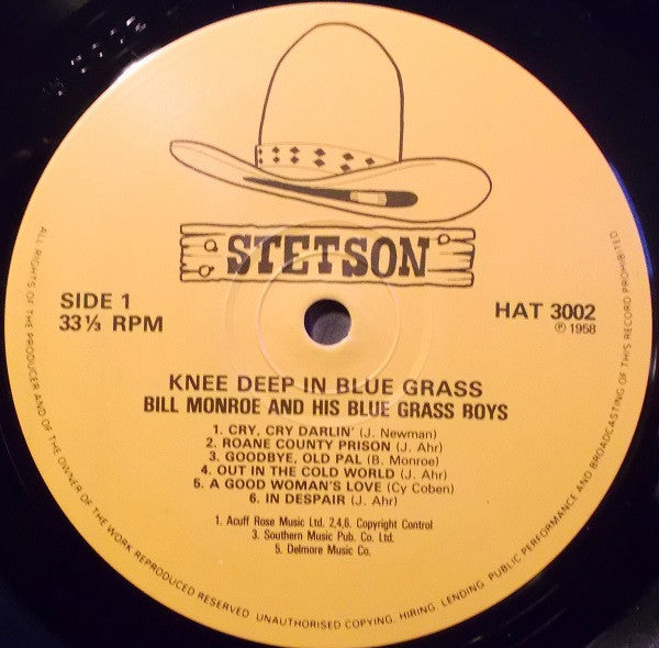 Bill Monroe And His Blue Grass Boys* : Knee Deep In Blue Grass (LP, Album, Mono, RE)