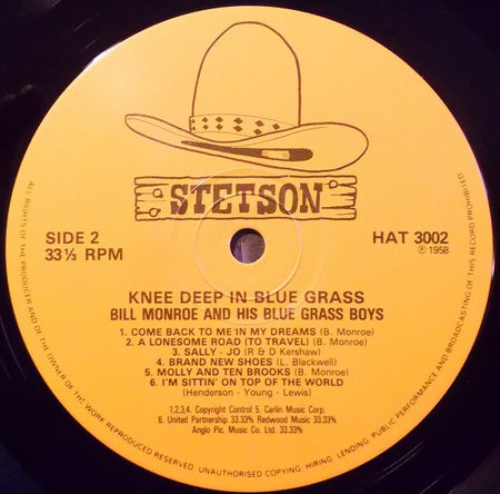 Bill Monroe And His Blue Grass Boys* : Knee Deep In Blue Grass (LP, Album, Mono, RE)