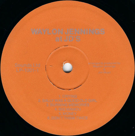 Waylon Jennings : At JD's (LP, Album, Mono, RP)