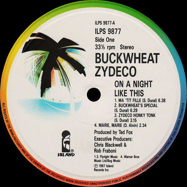 Buckwheat Zydeco : On A Night Like This (LP, Album)