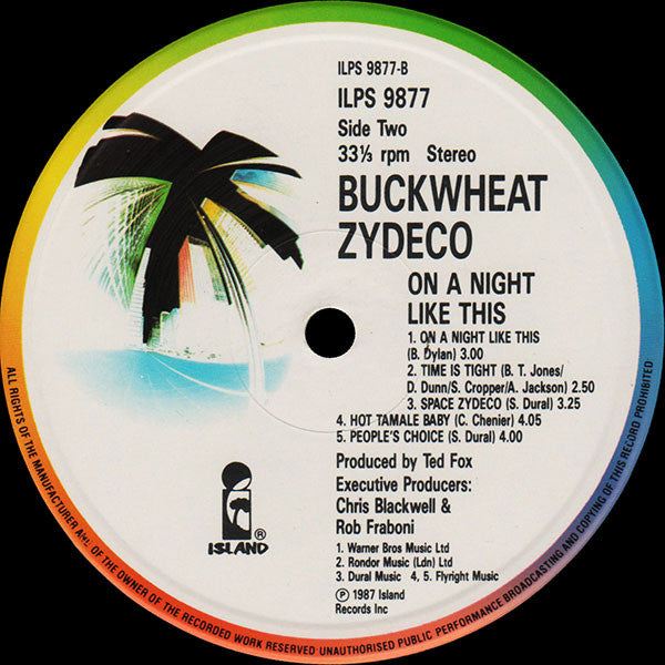 Buckwheat Zydeco : On A Night Like This (LP, Album)