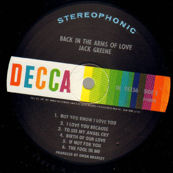 Jack Greene : Back In The Arms Of Love (LP, Album)