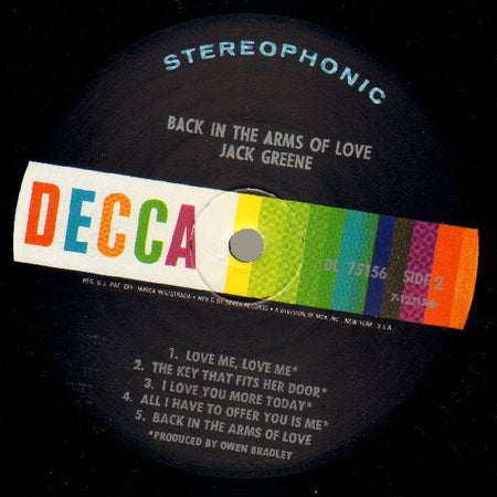 Jack Greene : Back In The Arms Of Love (LP, Album)