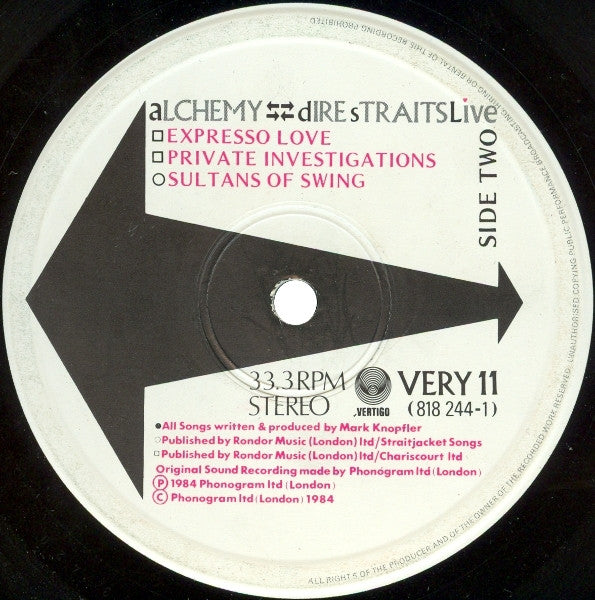 Dire Straits : Alchemy - Dire Straits Live (2xLP, Album, M/Print, Gat)