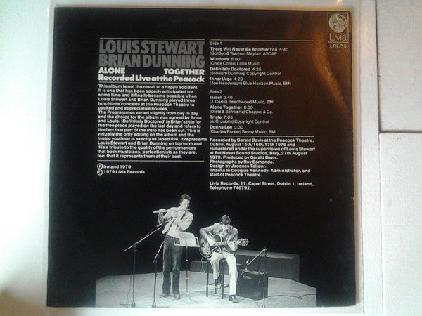 Louis Stewart & Brian Dunning : Alone Together - Recorded Live At The Peacock (LP)