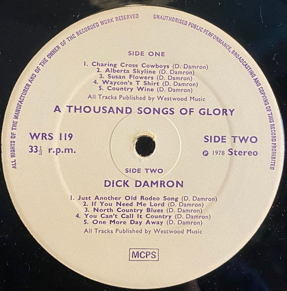 Dick Damron : A Thousand Songs Of Glory (LP, Album)