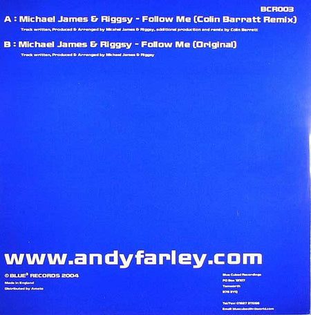 Michael James & Riggsy : Follow Me (12")