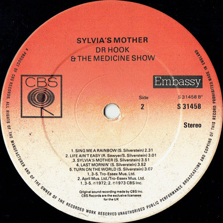 Dr. Hook And The Medicine Show* : Sylvia's Mother (LP, Comp, RE)