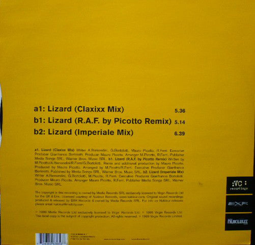 Mauro Picotto : Gonna Get Ya Lizard (12")