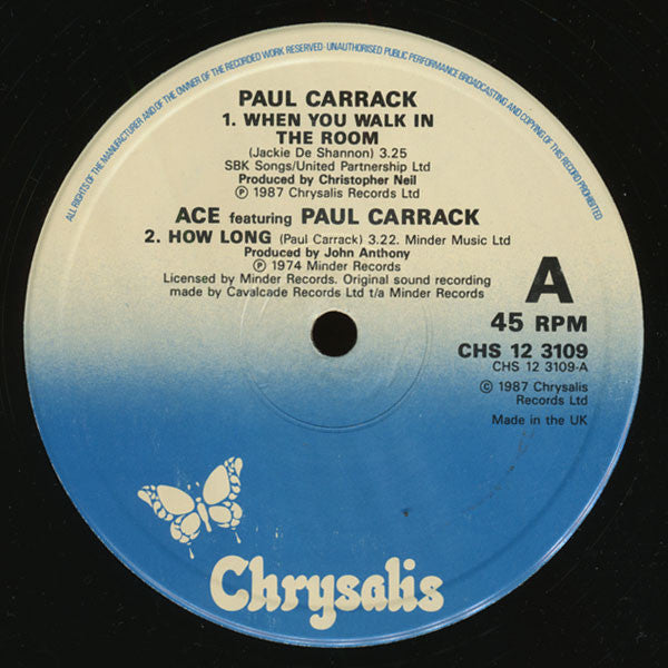 Paul Carrack : When You Walk In The Room (12", Single)