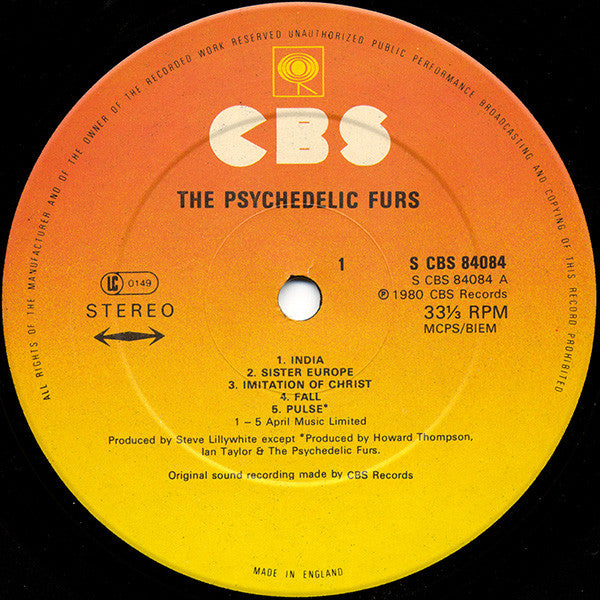 The Psychedelic Furs : The Psychedelic Furs (LP, Album, Ora)