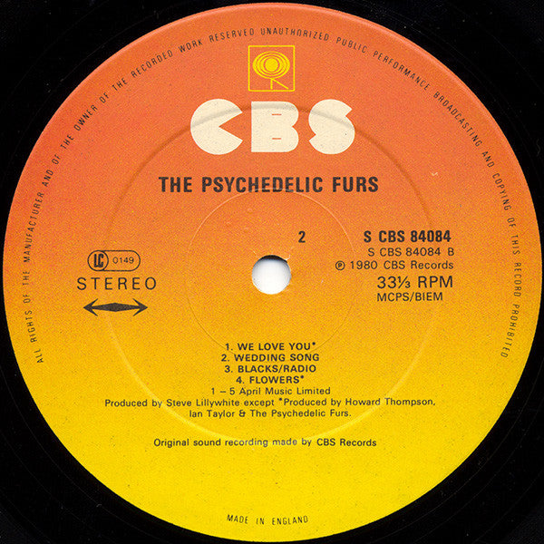 The Psychedelic Furs : The Psychedelic Furs (LP, Album, Ora)