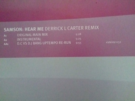 Samson : Hear Me (Derrick L. Carter Remix) (12")