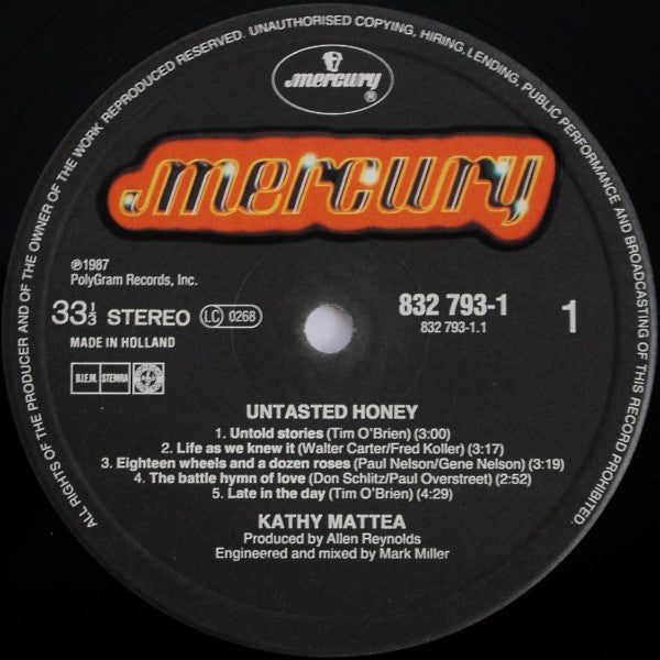 Kathy Mattea : Untasted Honey (LP, Album)