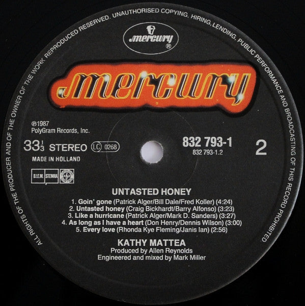Kathy Mattea : Untasted Honey (LP, Album)