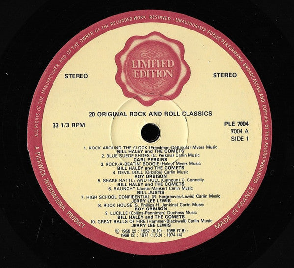 Various : 20 Original Rock & Roll Classics (LP, Comp)