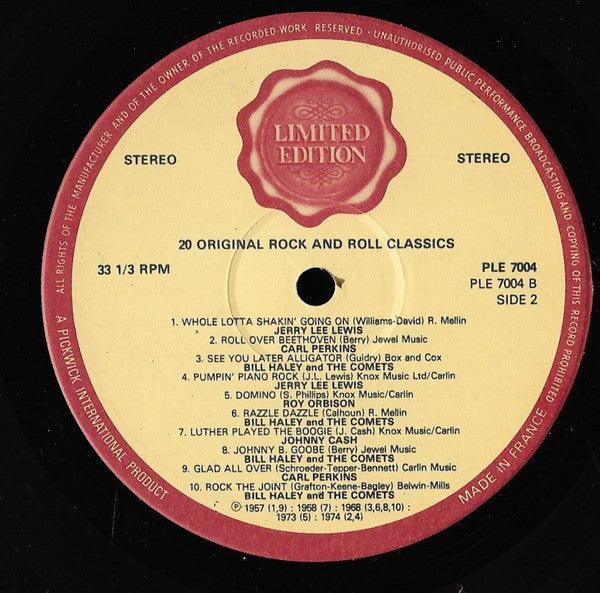 Various : 20 Original Rock & Roll Classics (LP, Comp)